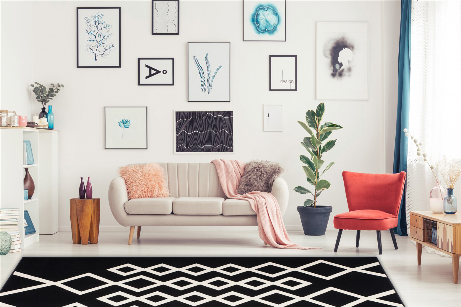 Kayoom Kurzflorteppich Lina 425 elfenbein B/L: ca. 120x170 cm