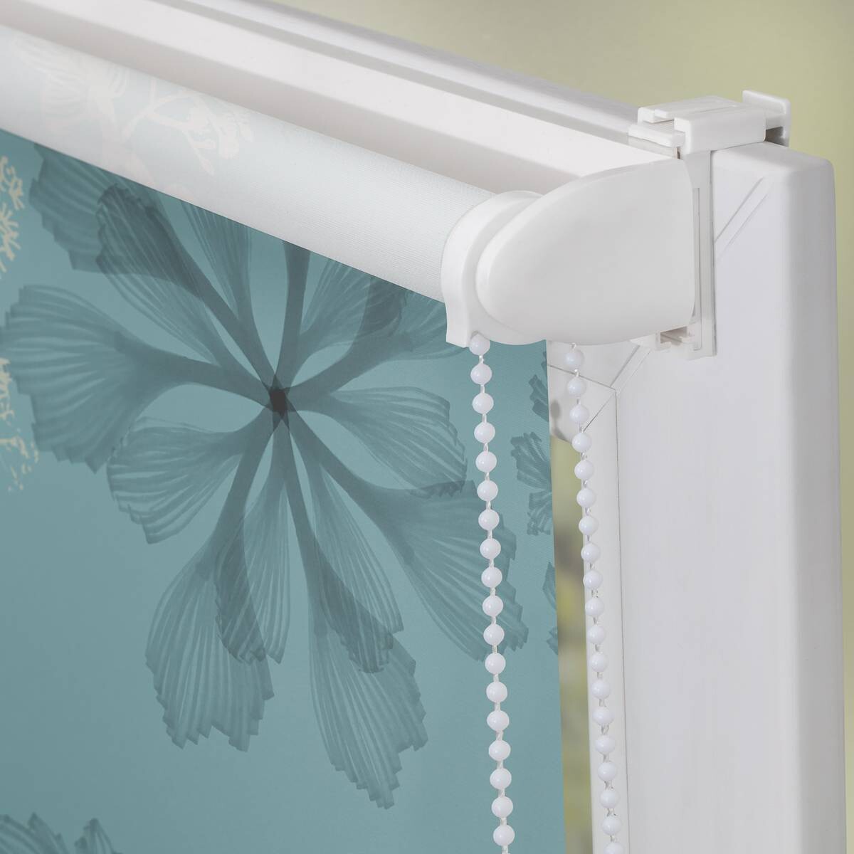 LICHTBLICK Rollo Aqua Floral blau B/L: ca. 100x150 cm