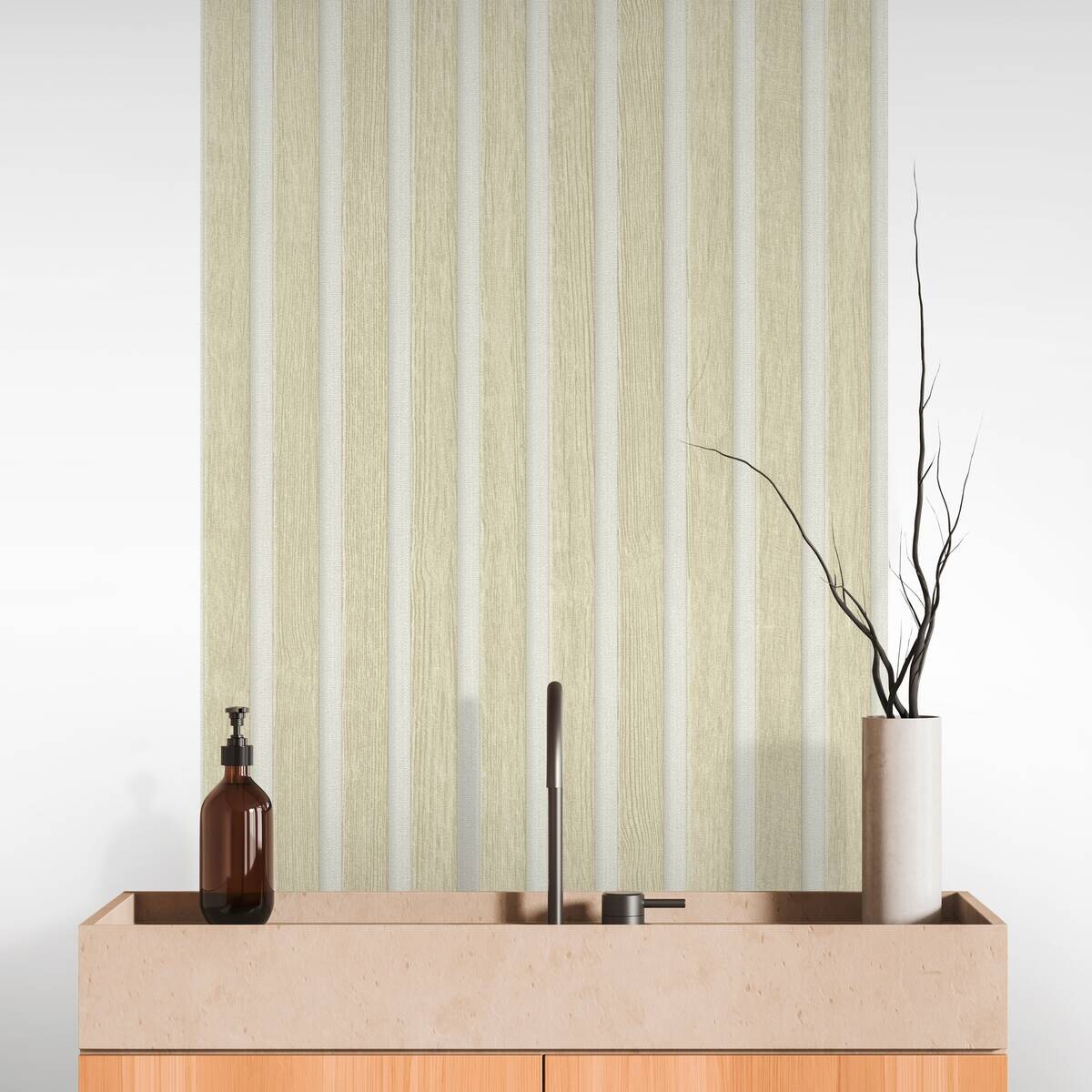 A.S.Creation Tapete weiß beige B/H/D: ca. 52x250x7,5 cm