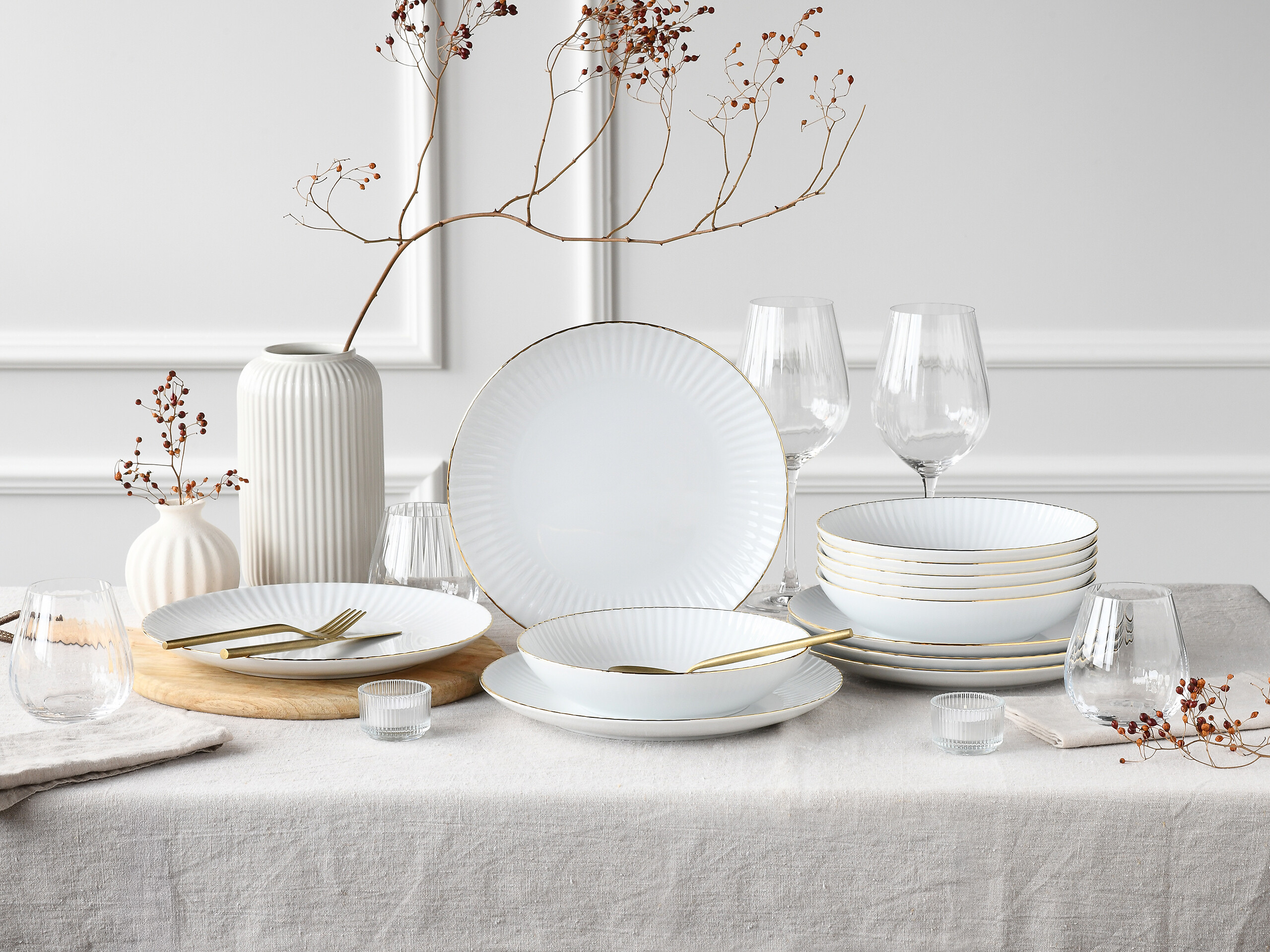 CreaTable Tafelservice Allegra Goldband