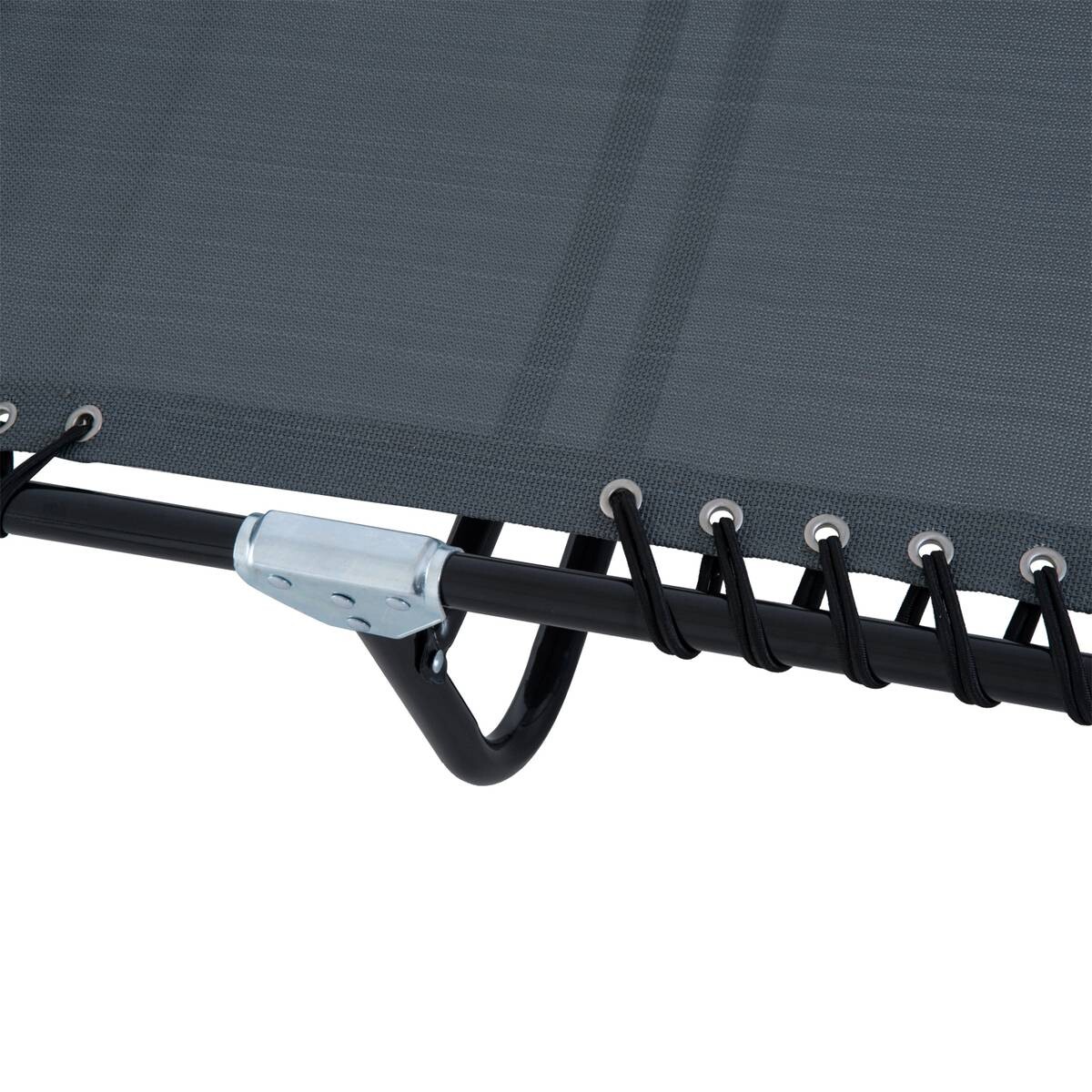 Outsunny Klappliege dunkelgrau Metall B/H/L: ca. 58x26x197 cm