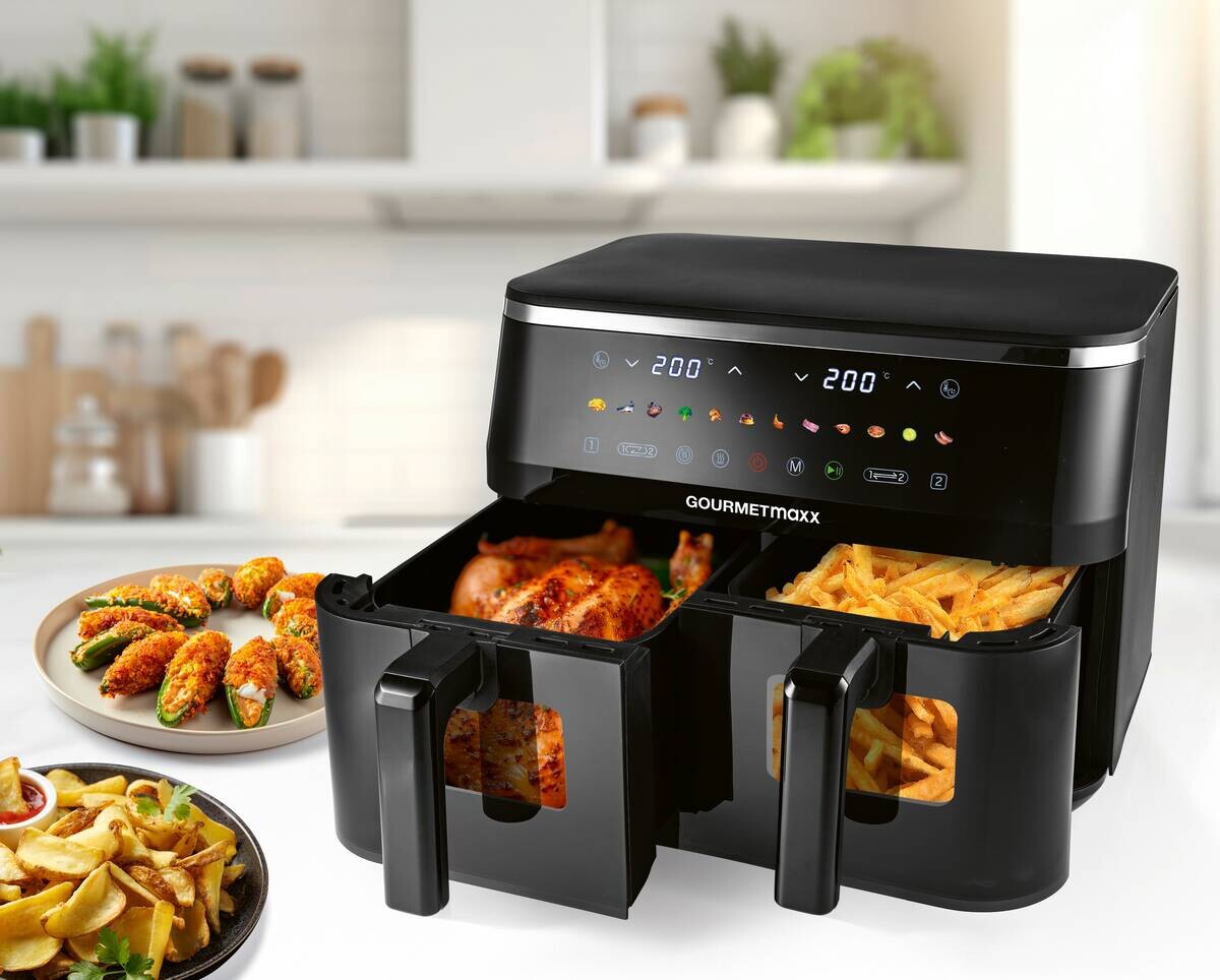 GOURMETmaxx Heißluftfritteuse schwarz Metall B/H/L: ca. 36,2x29,2x40 cm ca. 4,5 l