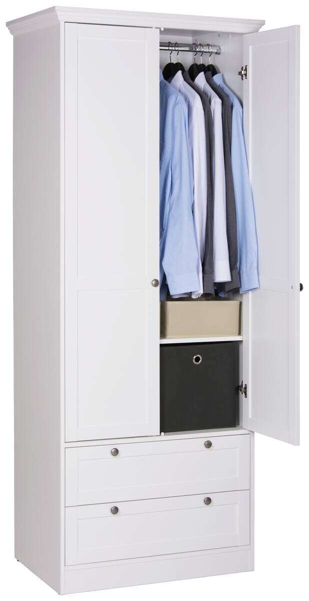 Kleiderschrank Landwood weiß B/H/T: ca. 80x200x51 cm