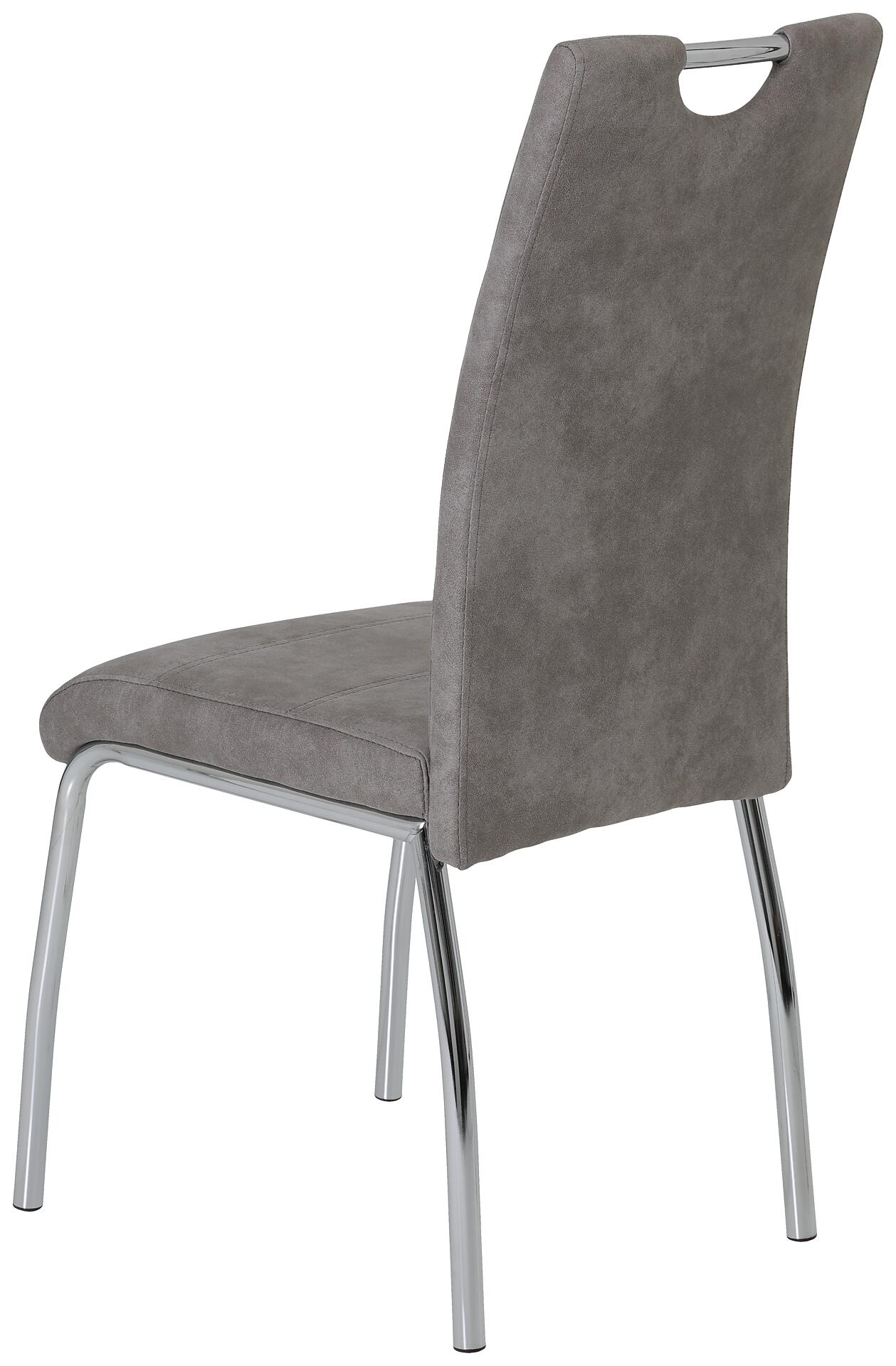 Stuhl Susi 4er Set grau Vintage Microfaser B/H/T: ca. 44x98x61 cm