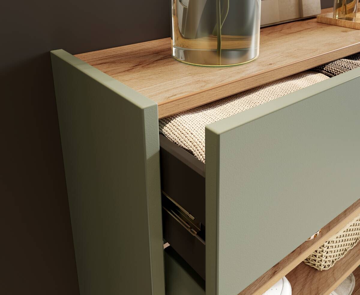 Mehrzweckschrank 1397-629 grün Eiche Navarra Nachbildung B/H/T: ca. 56x97x22 cm