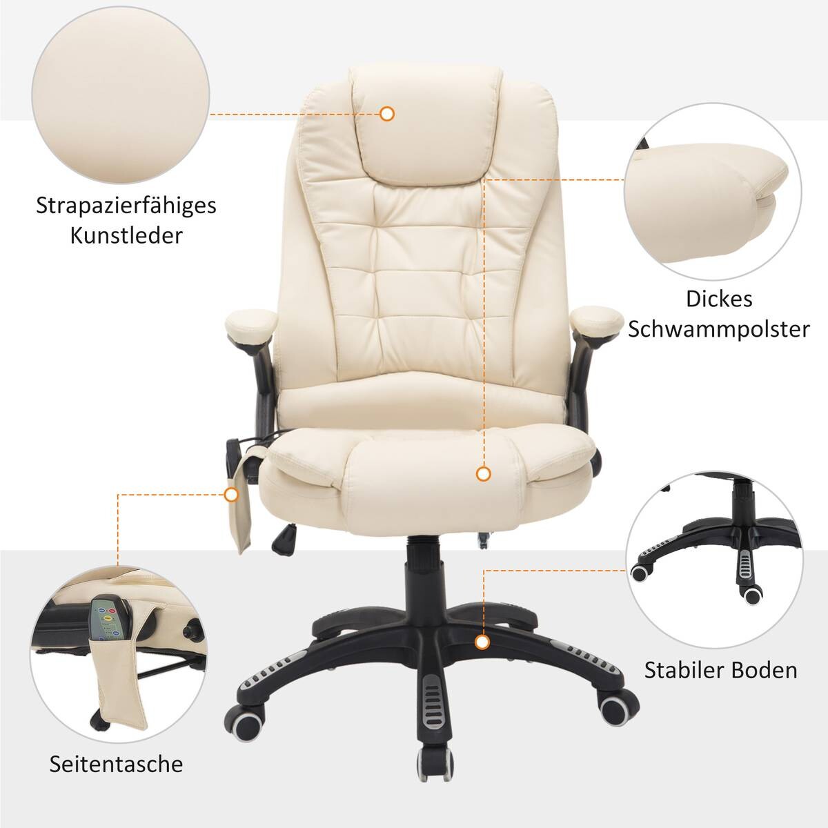 Chefsessel A2-0057 beige PVC Kunstleder