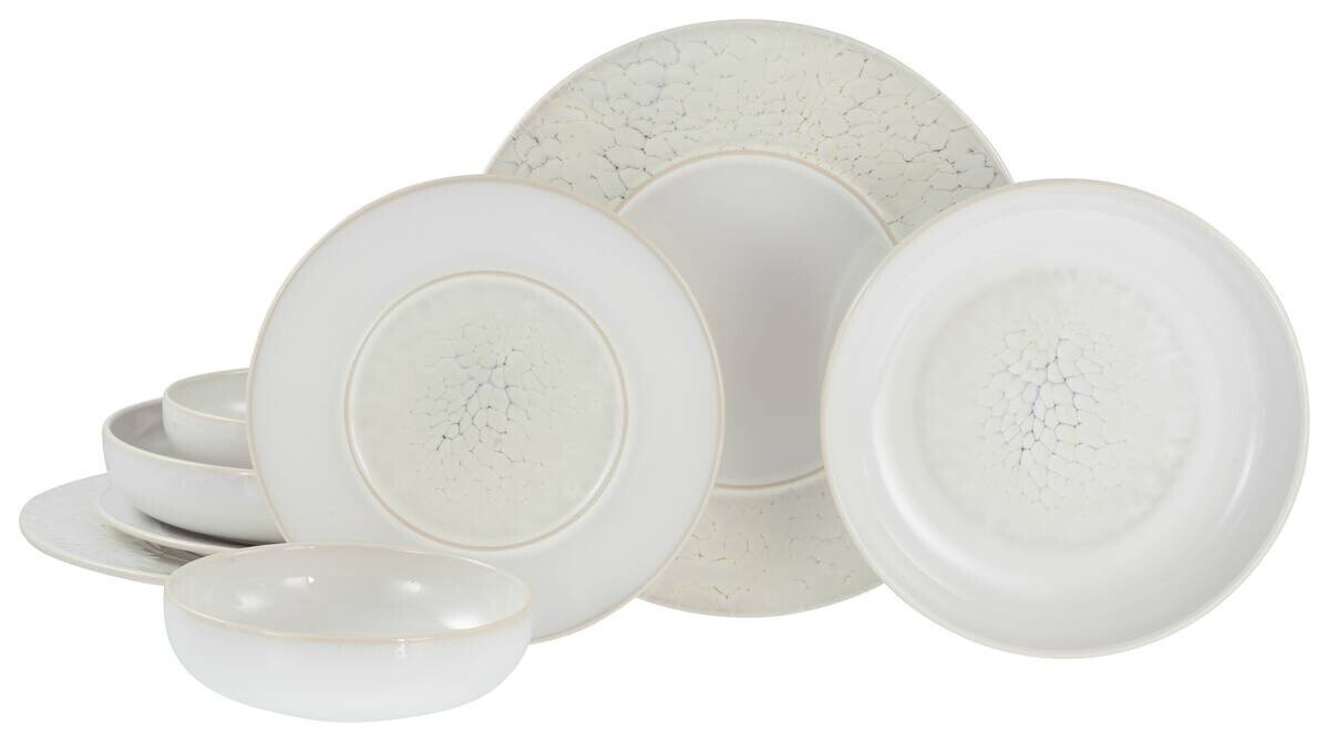 CreaTable Tafelservice Unico Toscania offwhite Steinzeug 8 tlg.