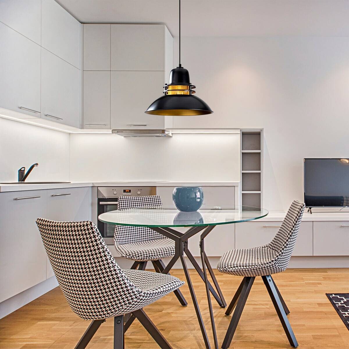 Opviq Pendelleuchte Berceste schwarz B/H/T/L/D: ca. 34x123x34x34x34 cm E27 1 Brennstellen