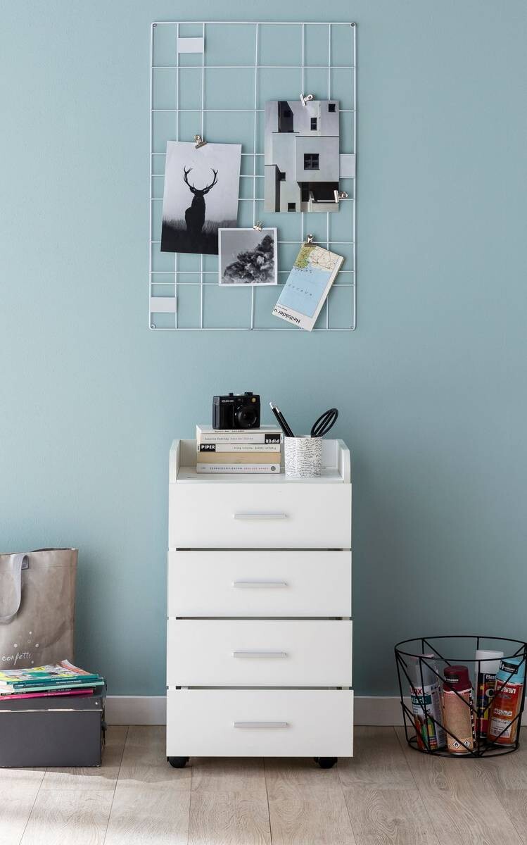 Rollcontainer weiß Spanplatte B/H/T: ca. 40x70,5x33 cm