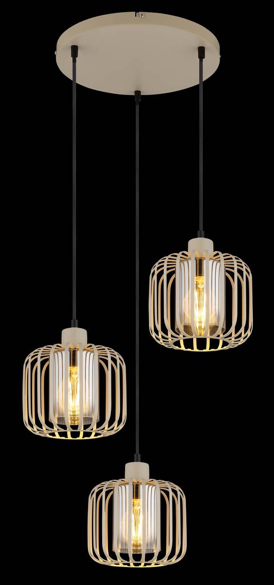 GLOBO Pendelleuchte Metall H/D: ca. 120x44 cm E27 3 Brennstellen