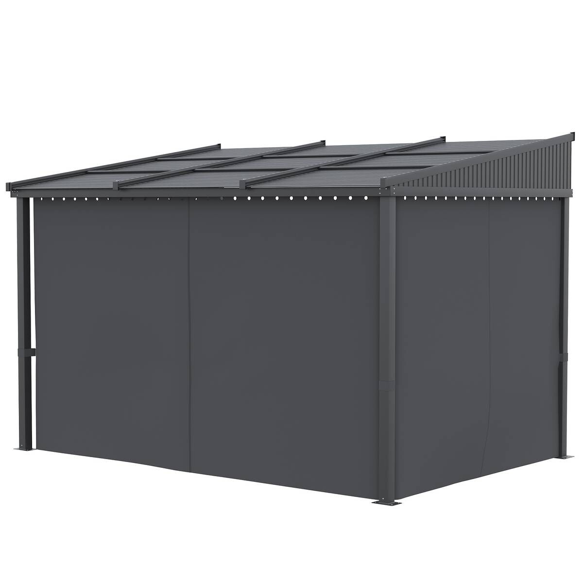 Outsunny Pergola mit Schiebeelementen grau Polyester B/H/L: ca. 255x242x365 cm