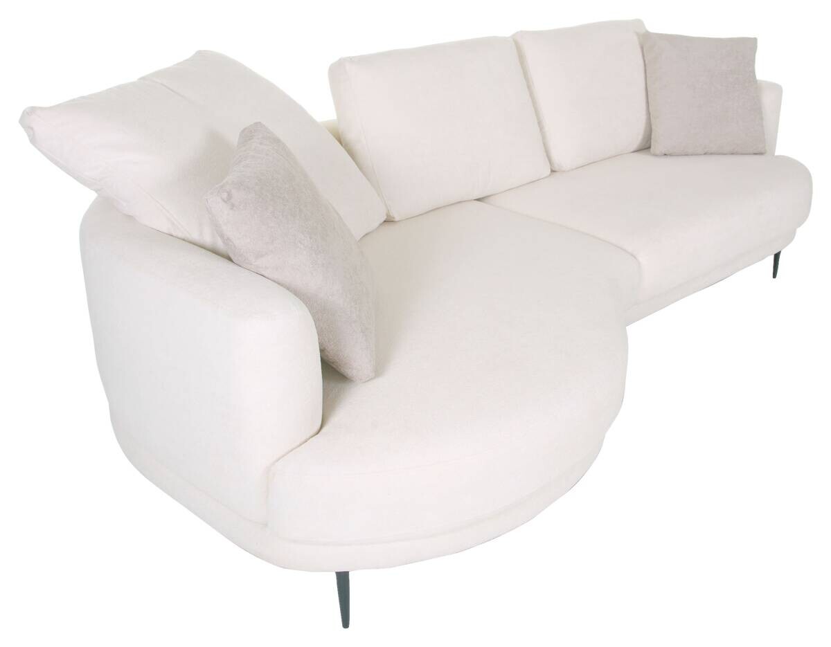 Ecksofa weiß Flachgewebe B/H/T: ca. 264x92x137 cm