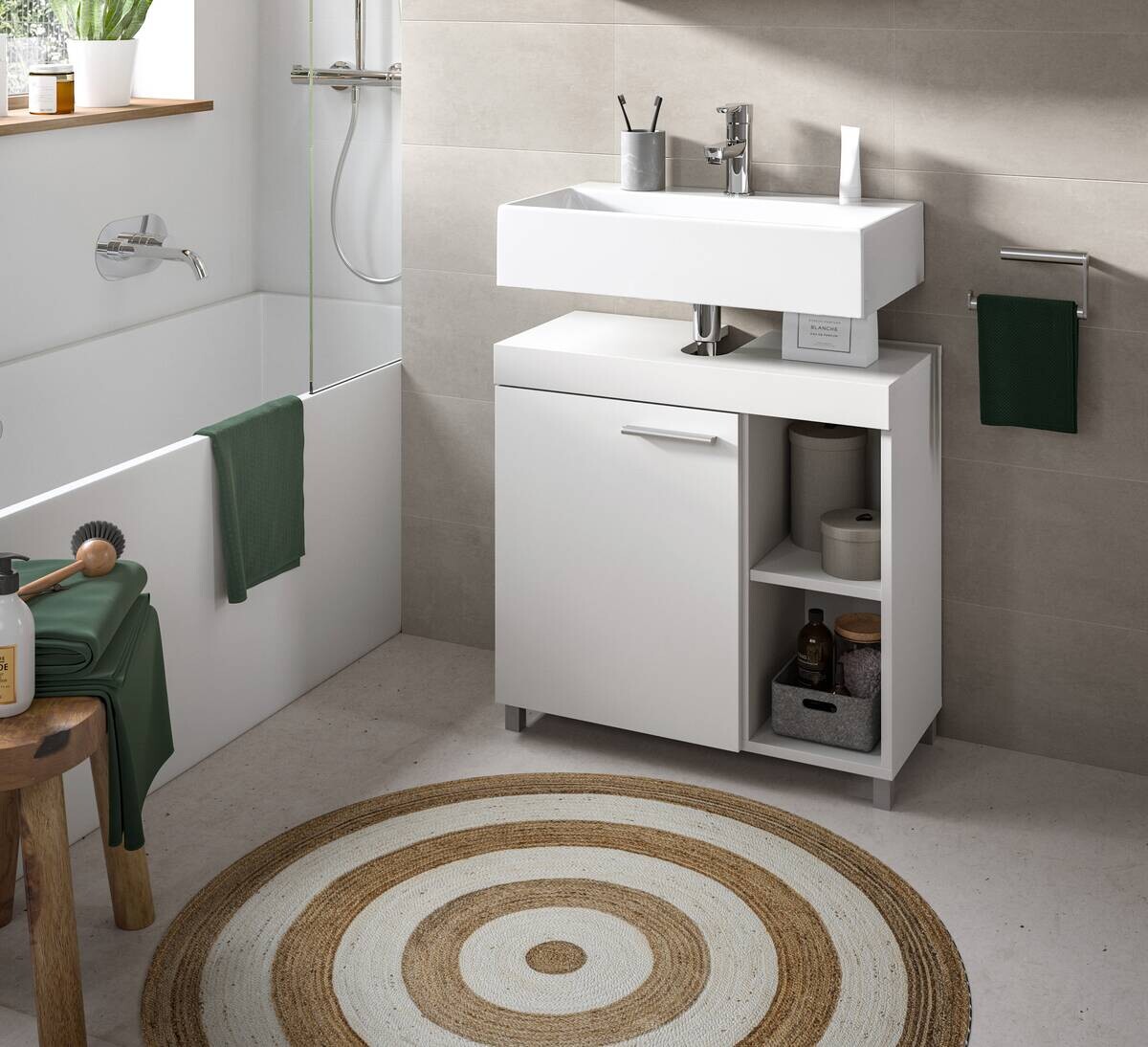 Waschbeckenunterschrank Noah weiß B/H/T: ca. 65x63x31 cm