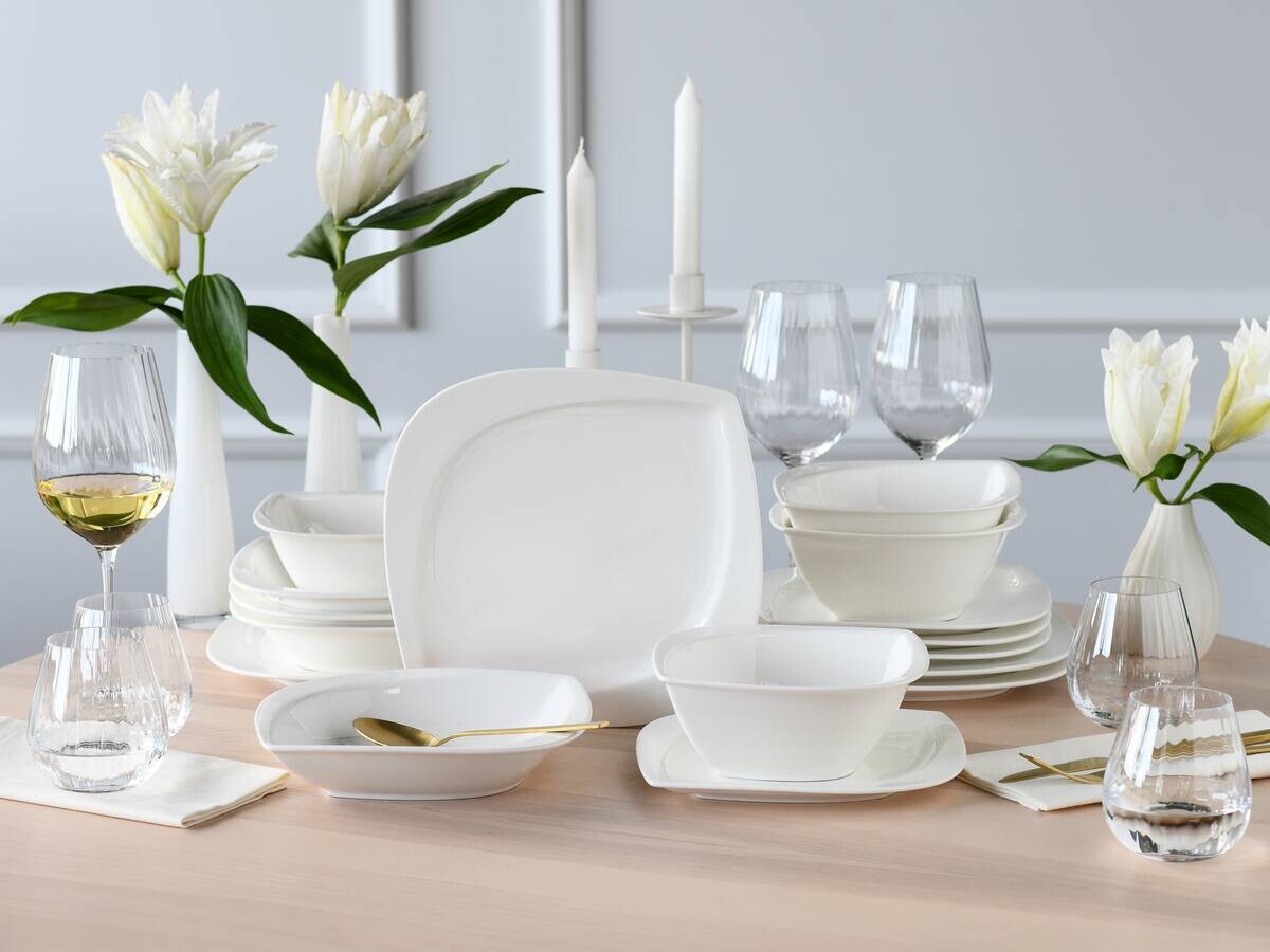 CreaTable Kombiservice Melbourne weiß Porzellan 16 tlg.