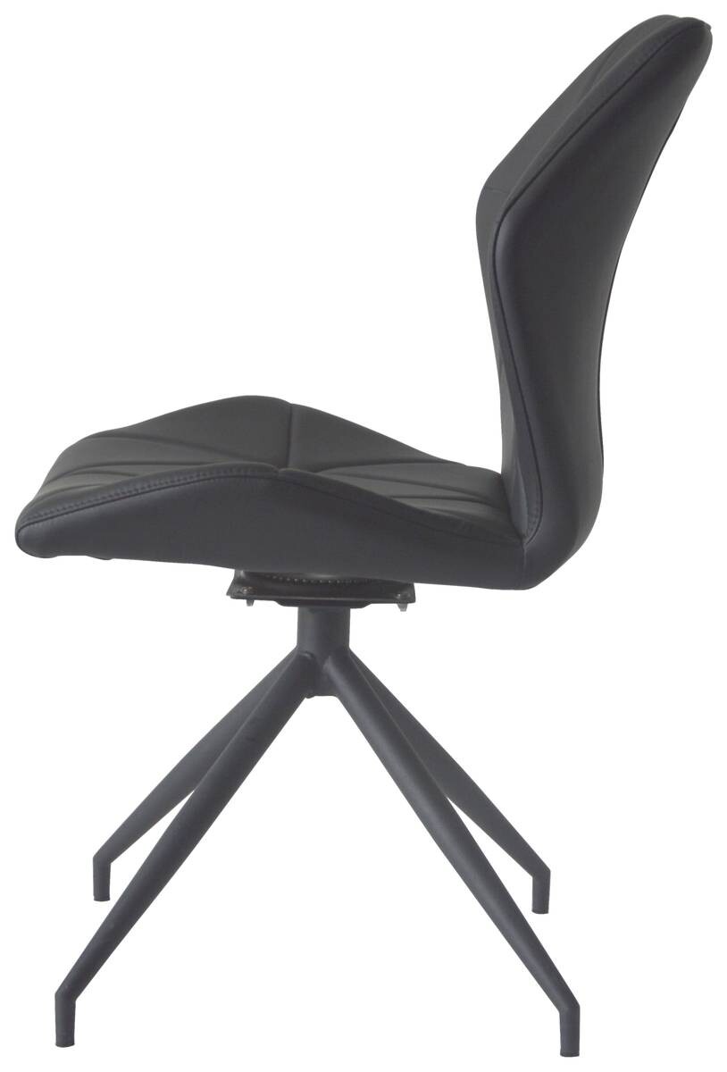 Stuhl IMKE 2er-Set schwarz schwarz Kunstleder Metall B/H/T: ca. 52x90,5x62 cm