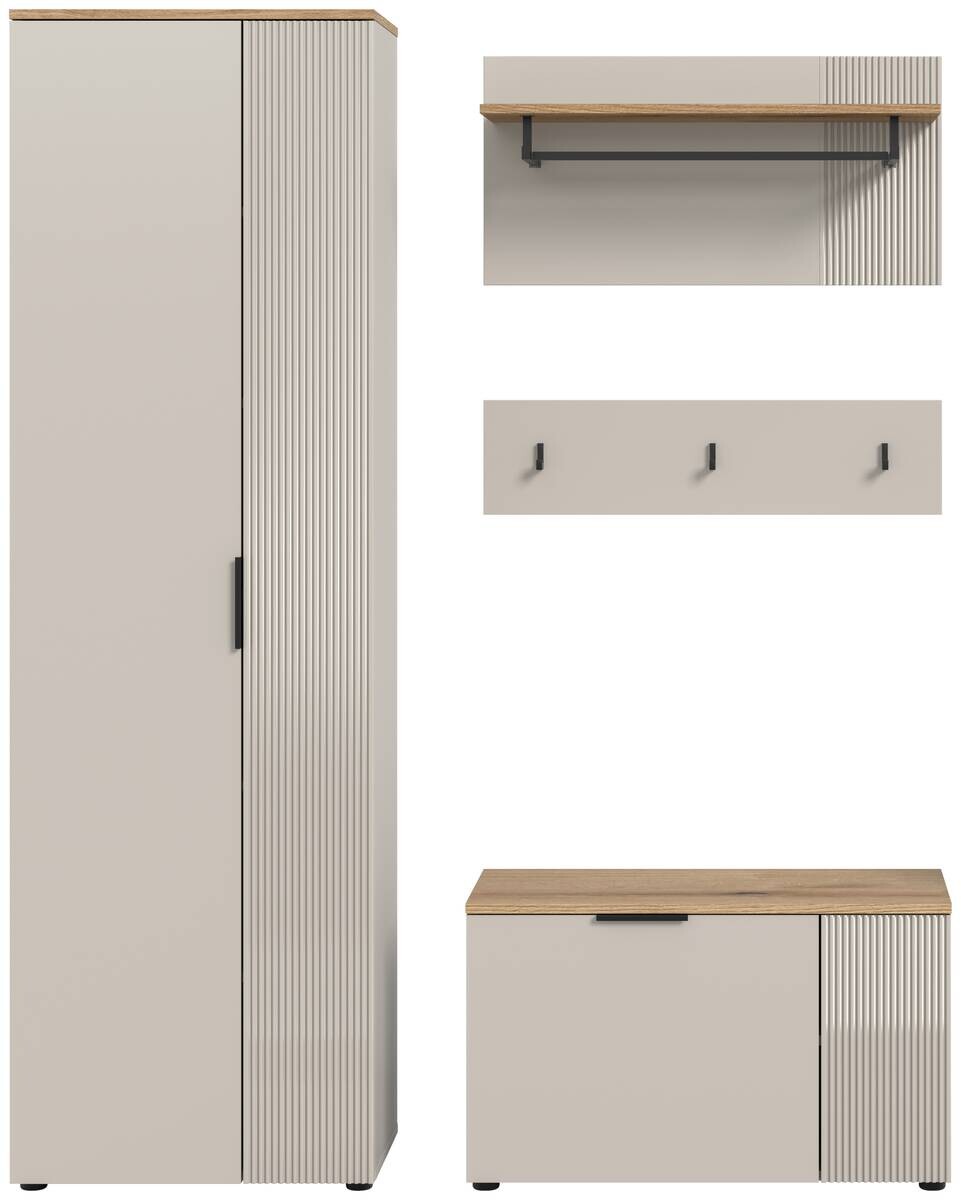 Garderobe Slide Kaschmirgrau Nachbildung Evoke Oak Nachbildung B/H/T: ca. 155x190x36 cm