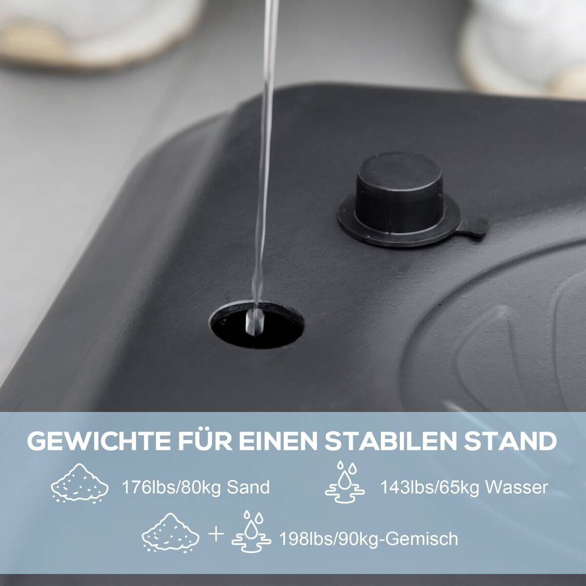 SPORTNOW Basketballkorb schwarz B/H/L: ca. 60x90x370 cm