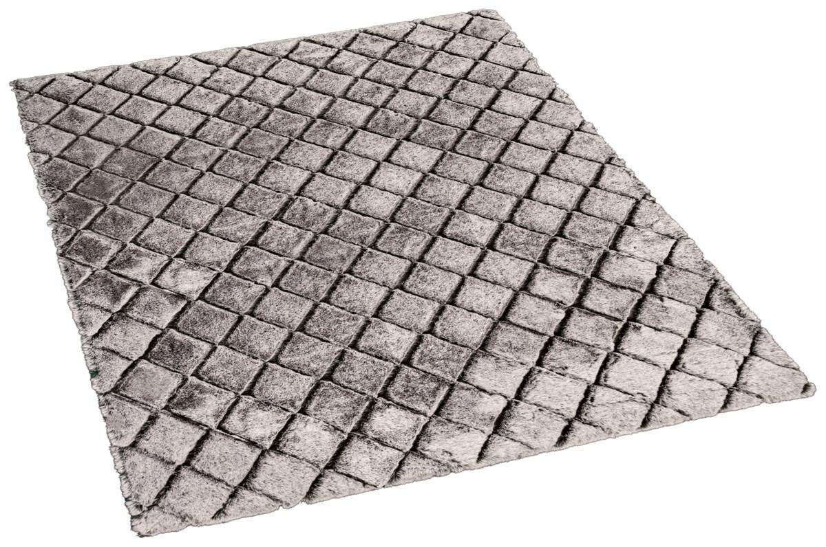 Teppich Vichy Silbergrau B/L: ca. 120x160 cm