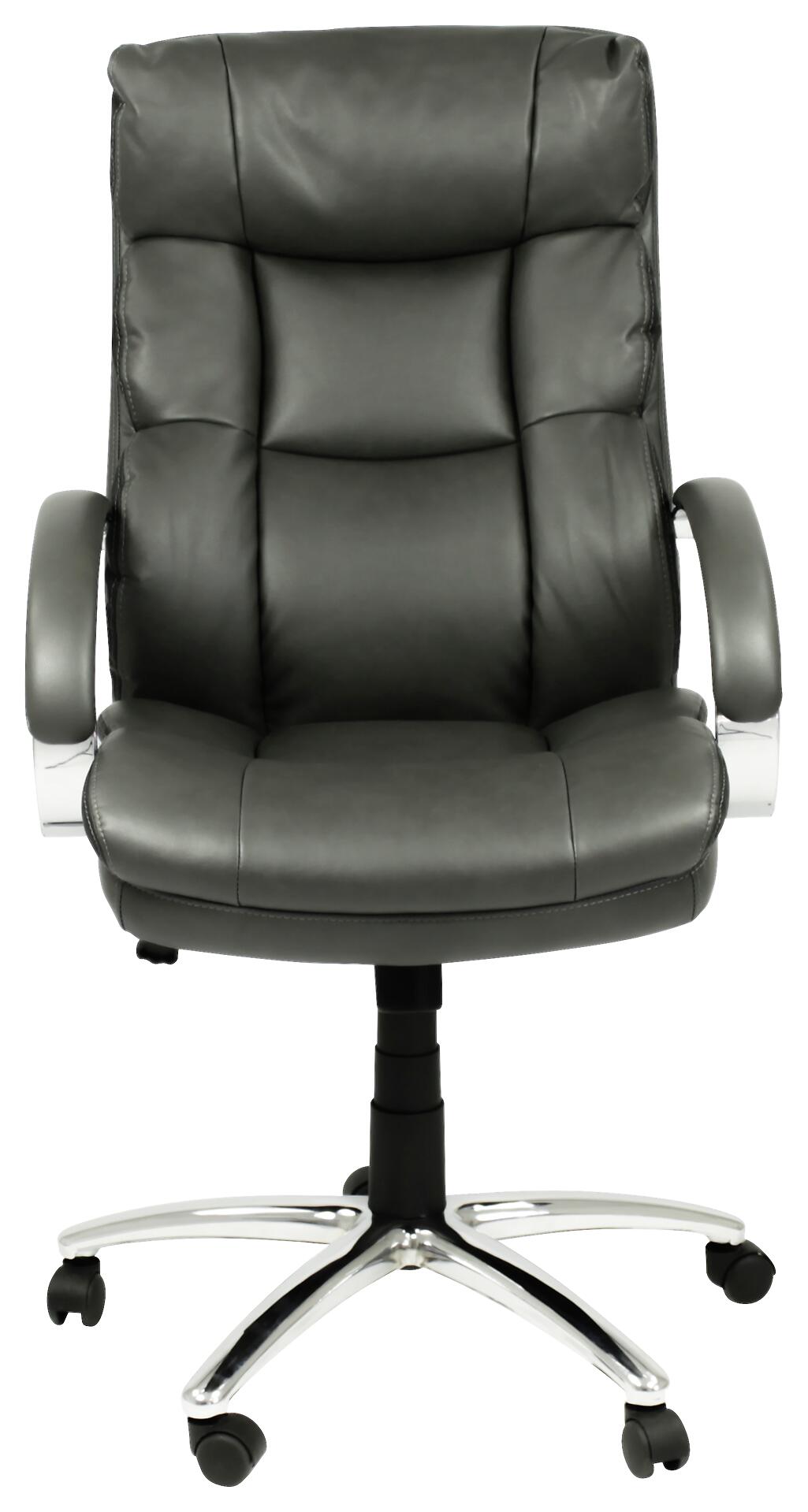 XXL-Chefsessel PAUL-XXL grau Chrom Kunstleder Metall
