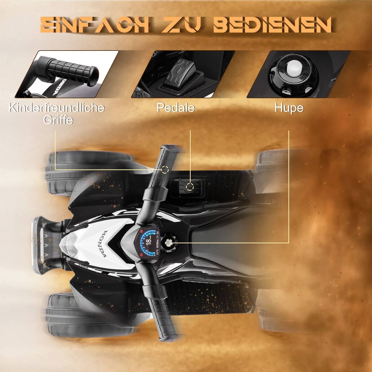 AIYAPLAY Kinderauto schwarz B/H/L: ca. 38,5x65,5x43,5 cm