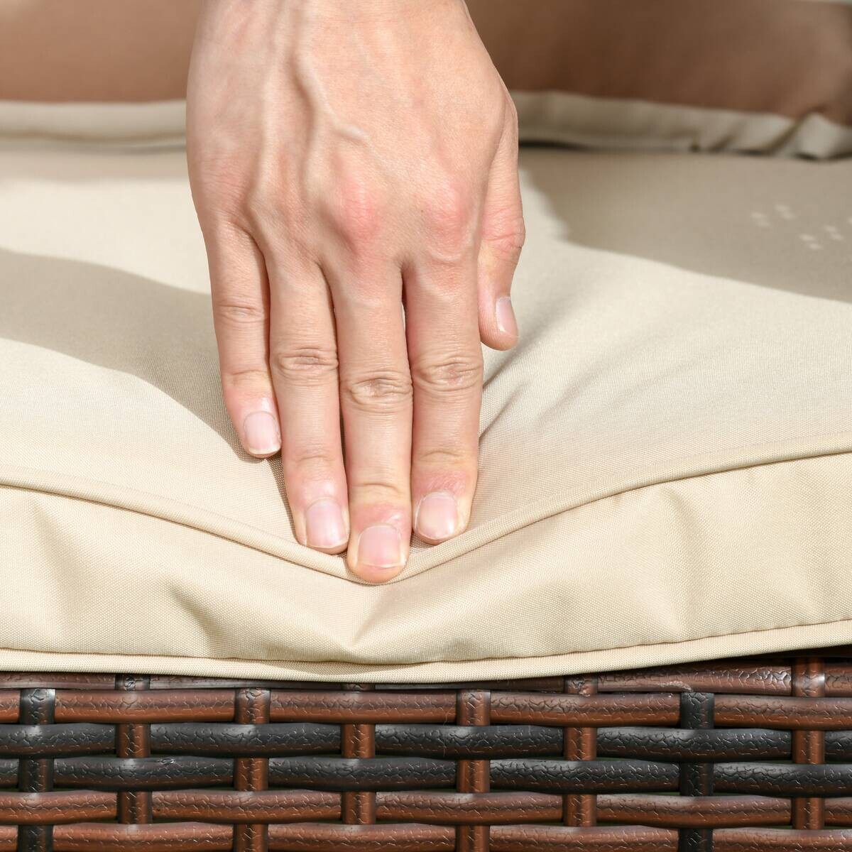 Outsunny Gartensofa braun Stahl B/H/L: ca. 68x78x173 cm