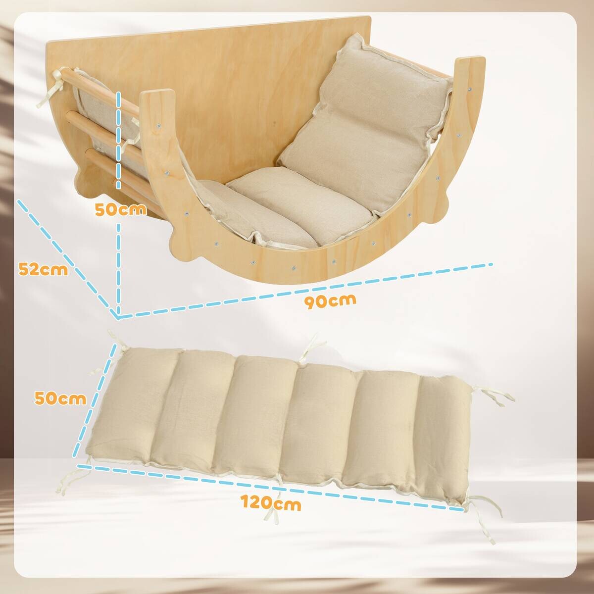 AIYAPLAY Klettergerüst natur B/H/L: ca. 52x50x90 cm