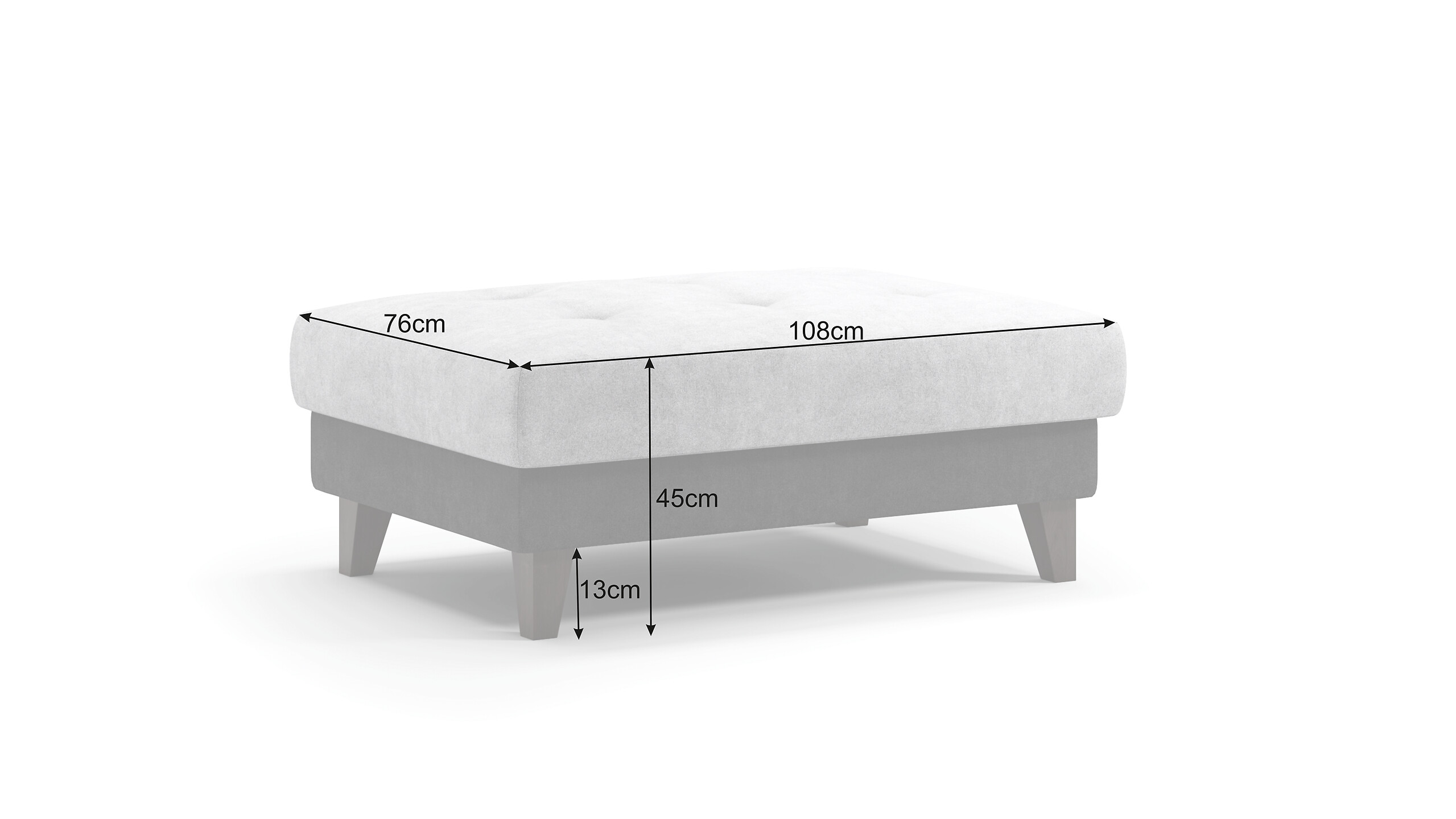 Hocker grau schwarz B/H/T: ca. 108x45x76 cm