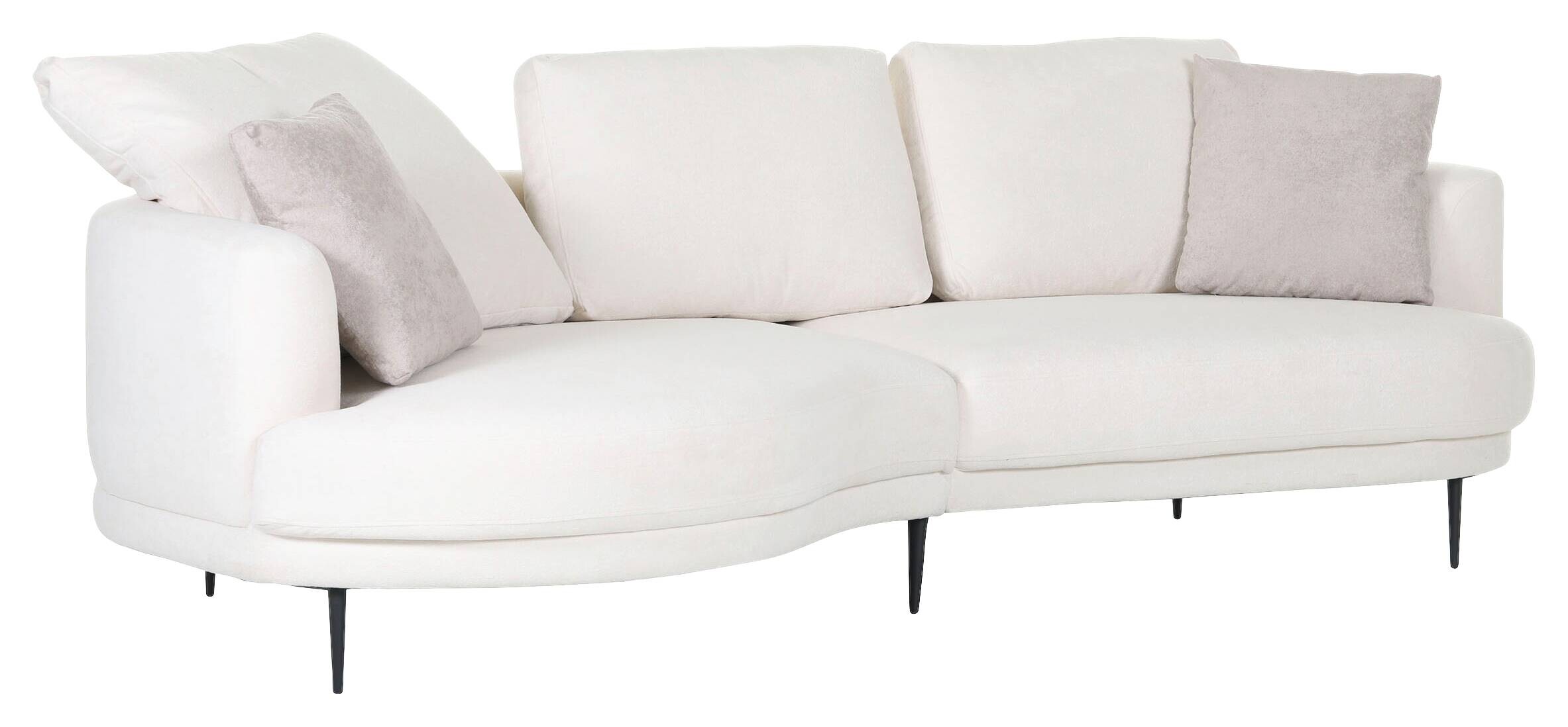 Ecksofa weiß Flachgewebe B/H/T: ca. 264x92x137 cm
