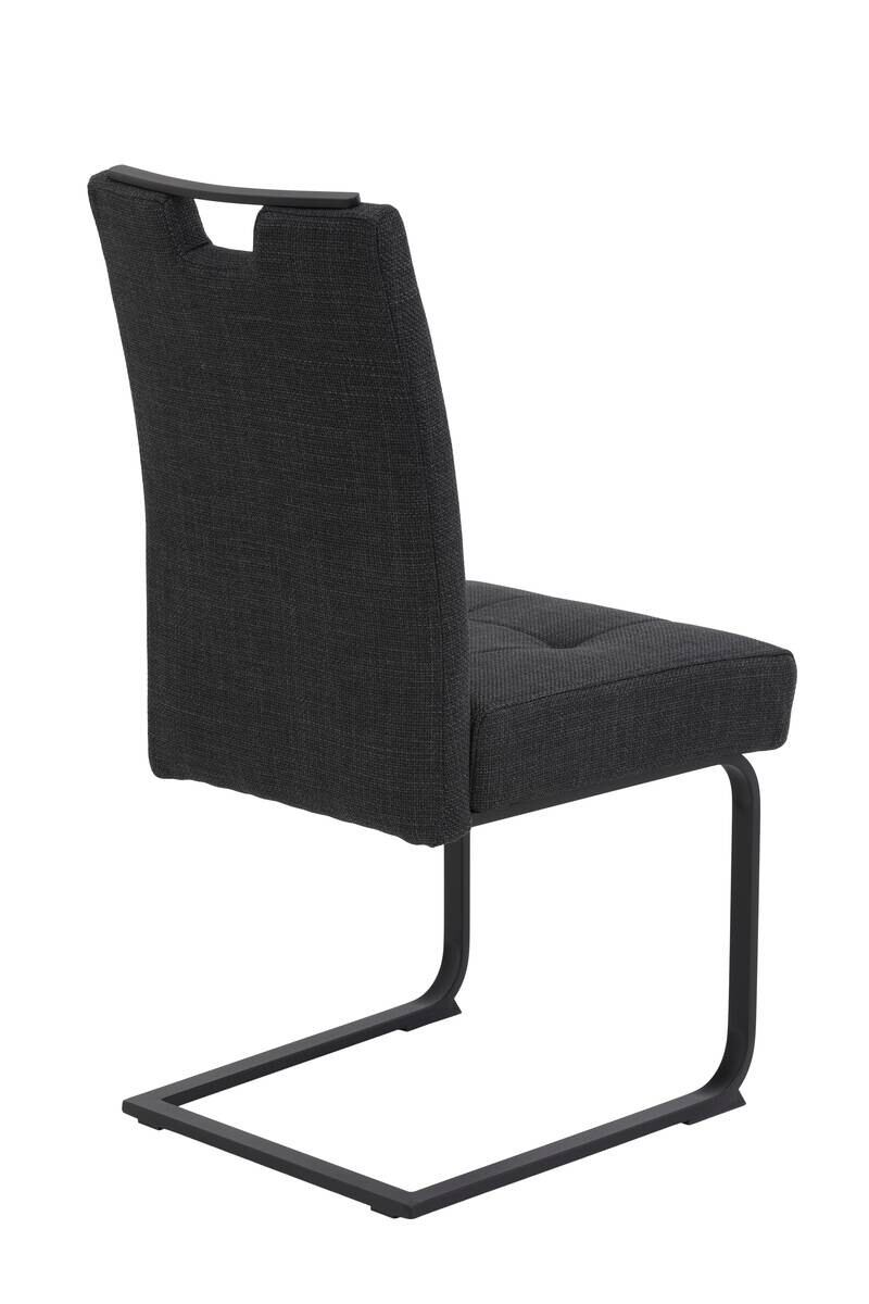 Schwingstuhl Wien anthrazit schwarz Microfaser Metall