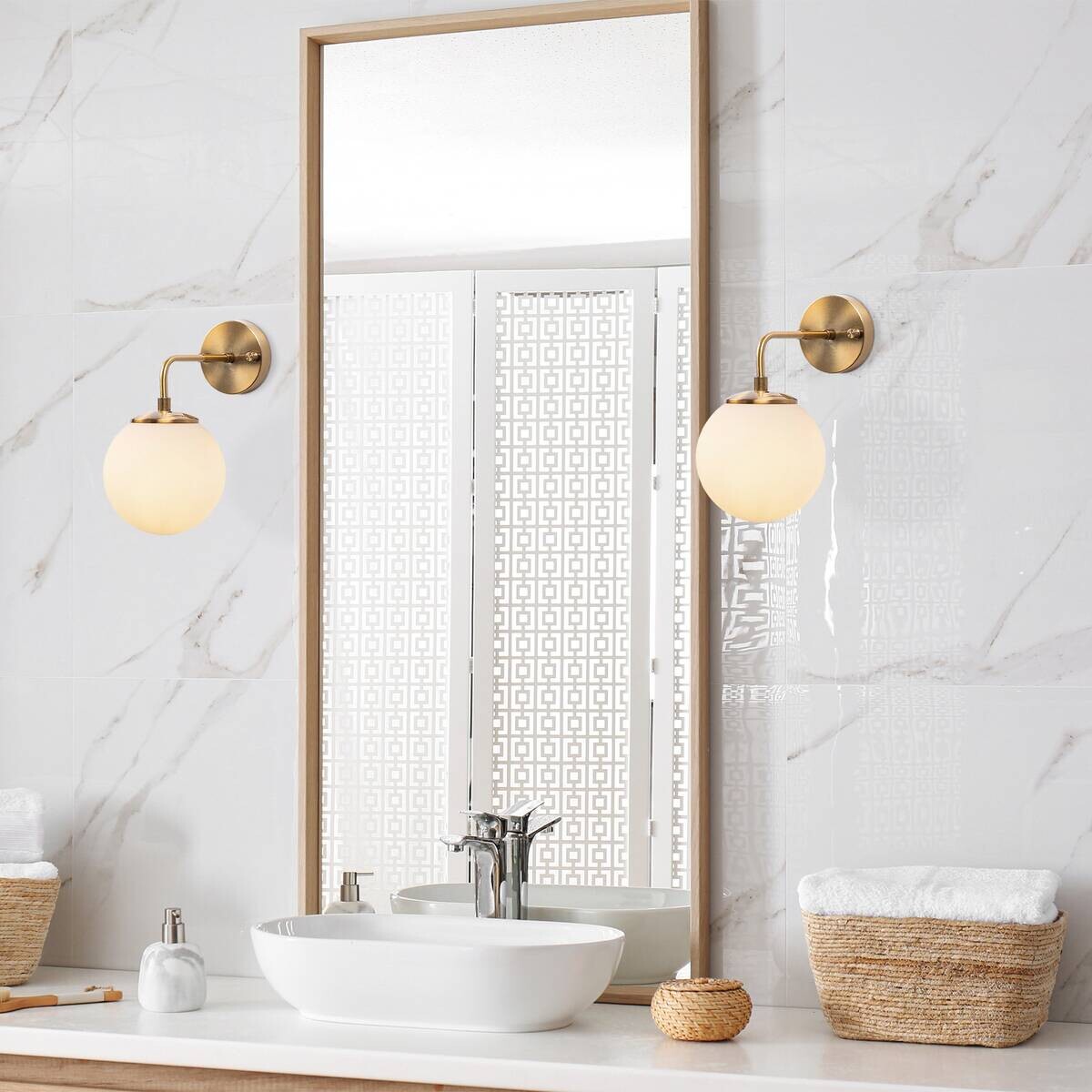 Opviq Wandleuchte Viran bronze Metall Glas B/H/T/L/D: ca. 27x25x27x15x15 cm E14 1 Brennstellen