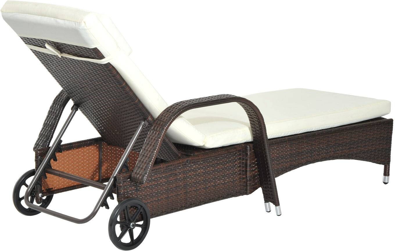 Outsunny Sonnenliege braun Metall B/H/L: ca. 73x103x200 cm