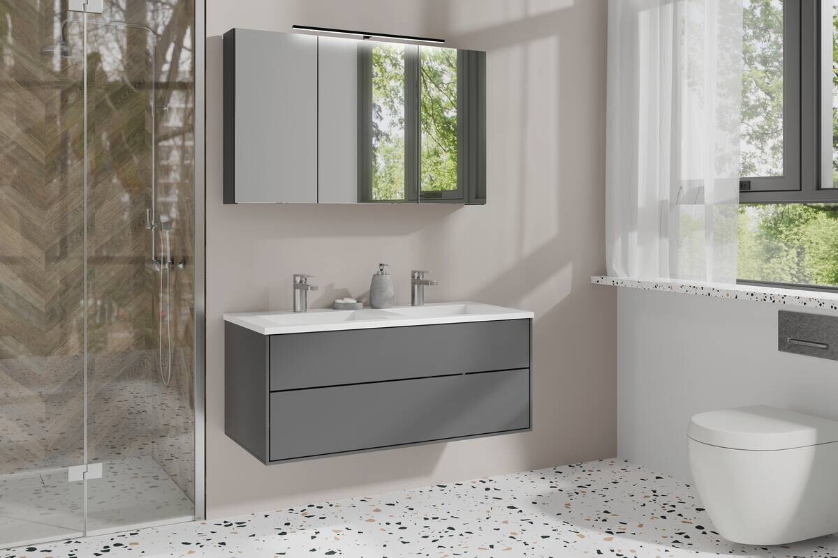 Spiegelschrank SPREE anthrazit B/H/T: ca. 100x60x15 cm