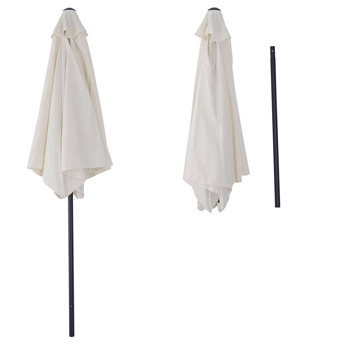 Outsunny Sonnenschirm beige Aluminium B/H/L/S/D: ca. 260x235x260x3,8x270 cm