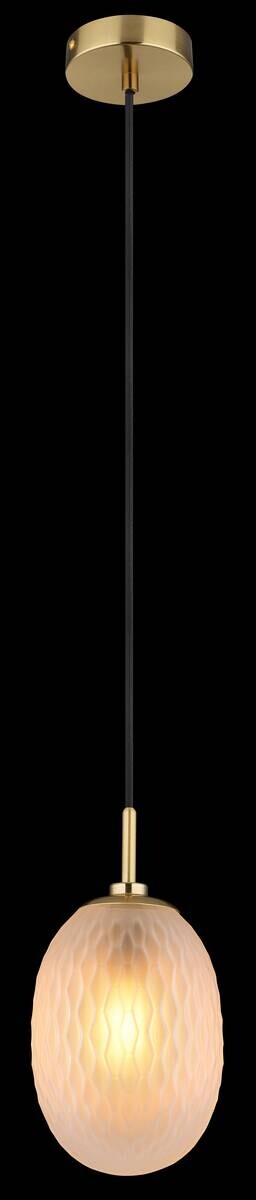 GLOBO Pendelleuchte gold schwarz Glas Metall Textil H/D: ca. 120x15 cm E14 1 Brennstellen