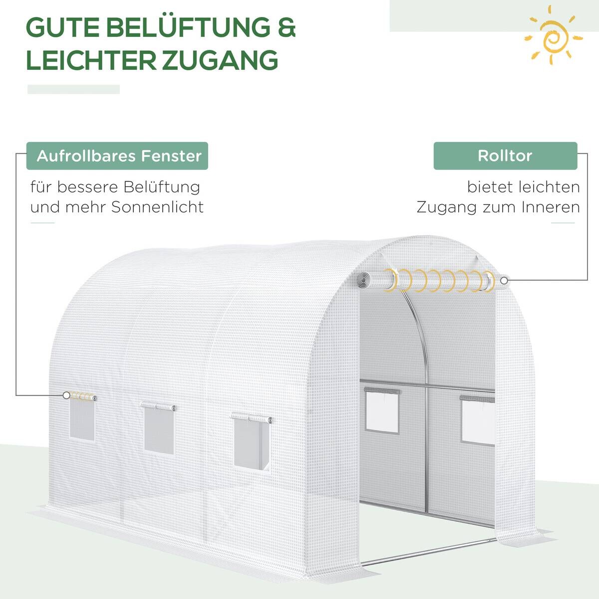 Outsunny Abdeckplane B/H/L: ca. 200x300x200 cm