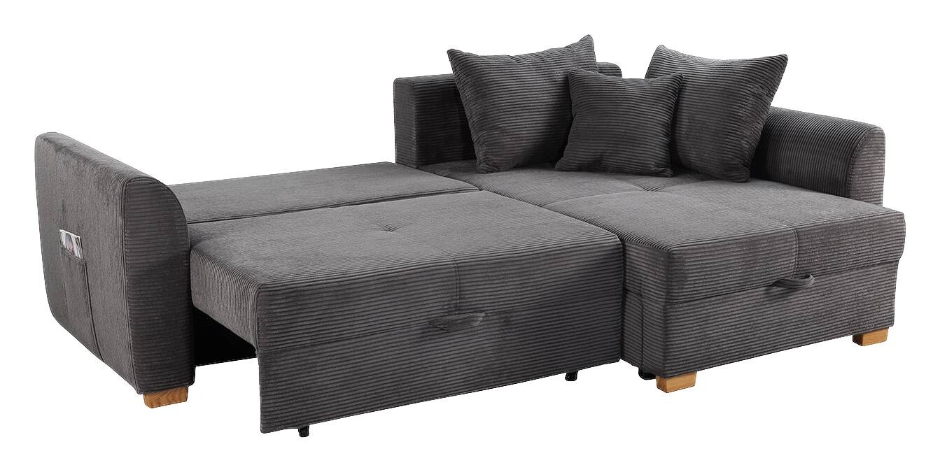 Ecksofa mit Bettfunktion und Bettkasten grau B/H/T: ca. 236x81x160 cm Ecksofa mit Bettfunktion und Bettkasten grau B/H/T: ca. 236x81x160 cm