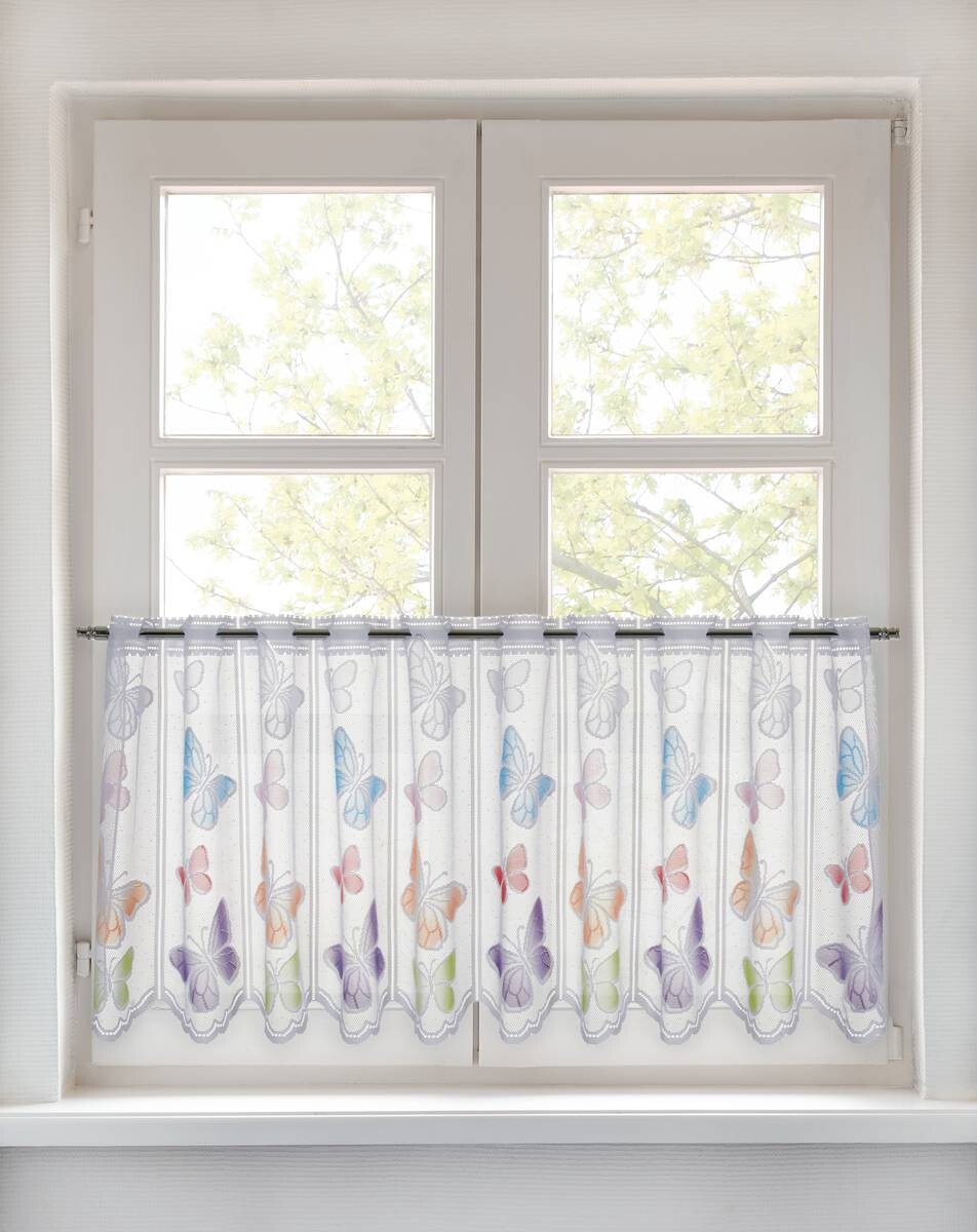 POCOline Scheibengardine Schmetterling bunt B/L: ca. 145x45 cm