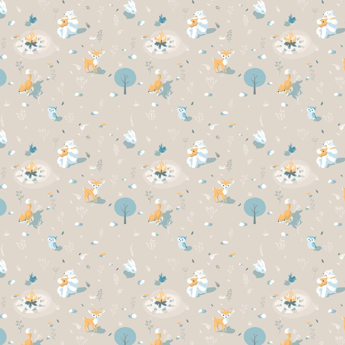 UGEPA Vliestapete Waldtiere beige bunt B/L: ca. 53x1005 cm