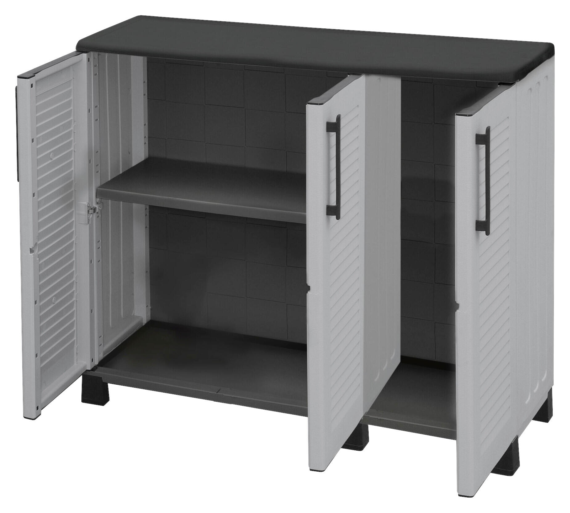 ArtPlast Kunststoffschrank Family niedrig grau Kunststoff B/H/T: ca. 102x84x37 cm