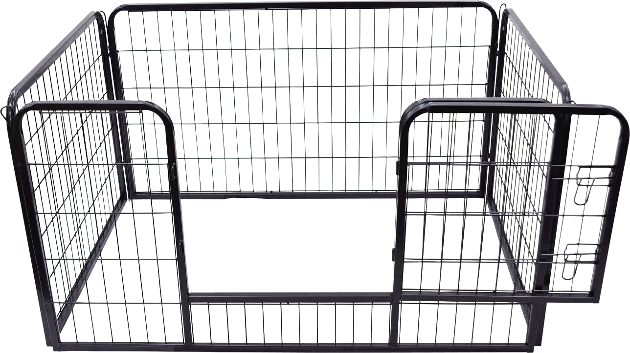 PawHut Welpenauslauf schwarz Metall