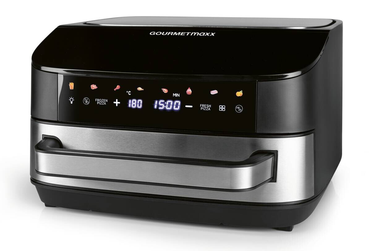 GOURMETmaxx Heißluftfritteuse XXL schwarz Edelstahl B/H/L: ca. 41x24x32,5 cm ca. 7 l