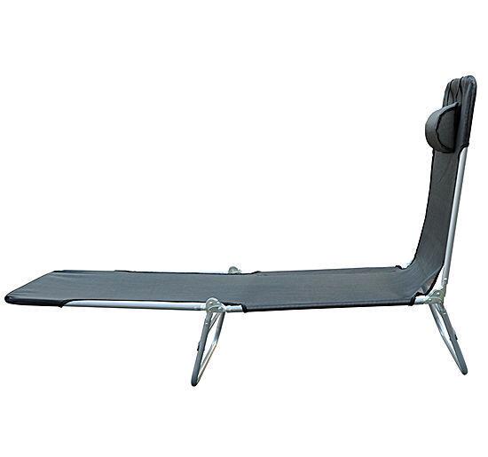 Outsunny Gartenliege schwarz Stahl B/H/L: ca. 56x24,5x182 cm