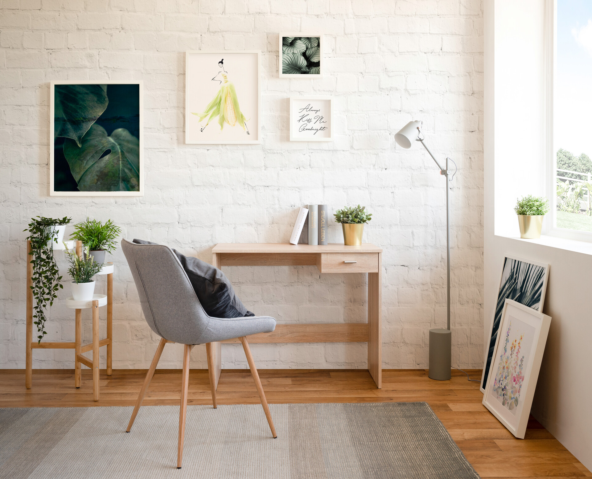 Schreibtisch Fritz Eiche Sonoma Nachbildung B/H/T: ca. 89x74x40 cm