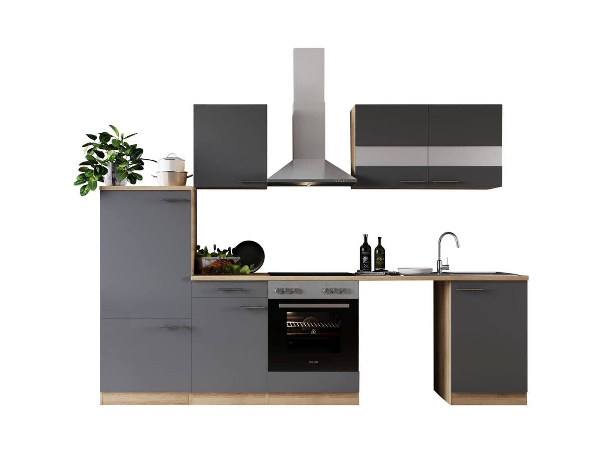 Respekta Küchenblock Merle grau B/H/T: ca. 280x200x60 cm