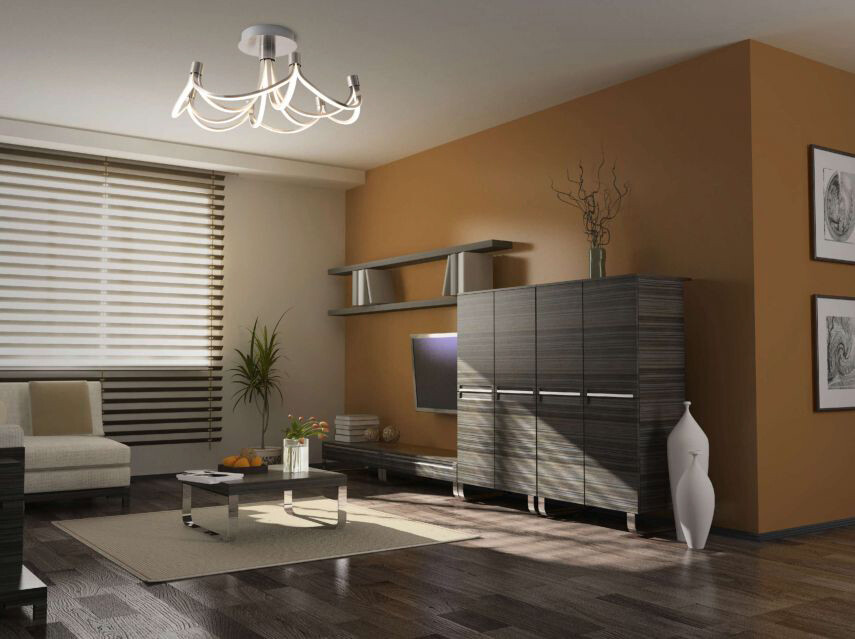 Näve Leuchten LED Deckenleuchte NV1379646 nickel matt Metall Kunststoff H/D: ca. 30x60 cm null 5 Brennstellen