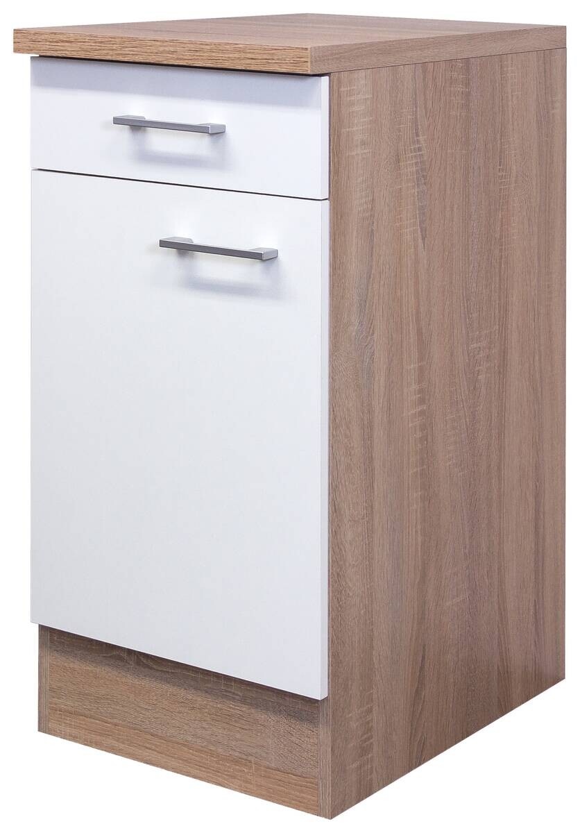 Unterschrank Samoa weiß Eiche Nachbildung B/H/T: ca. 40x85x60 cm