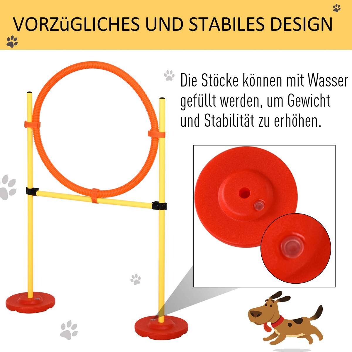 PawHut Agility gelb Kunststoff B/H/L: ca. 128x100x105 cm