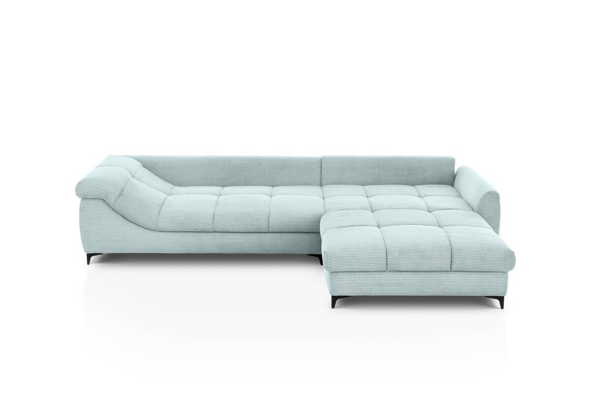 Ecksofa blaugrau Microfaser B/H/T: ca. 332x96x227 cm