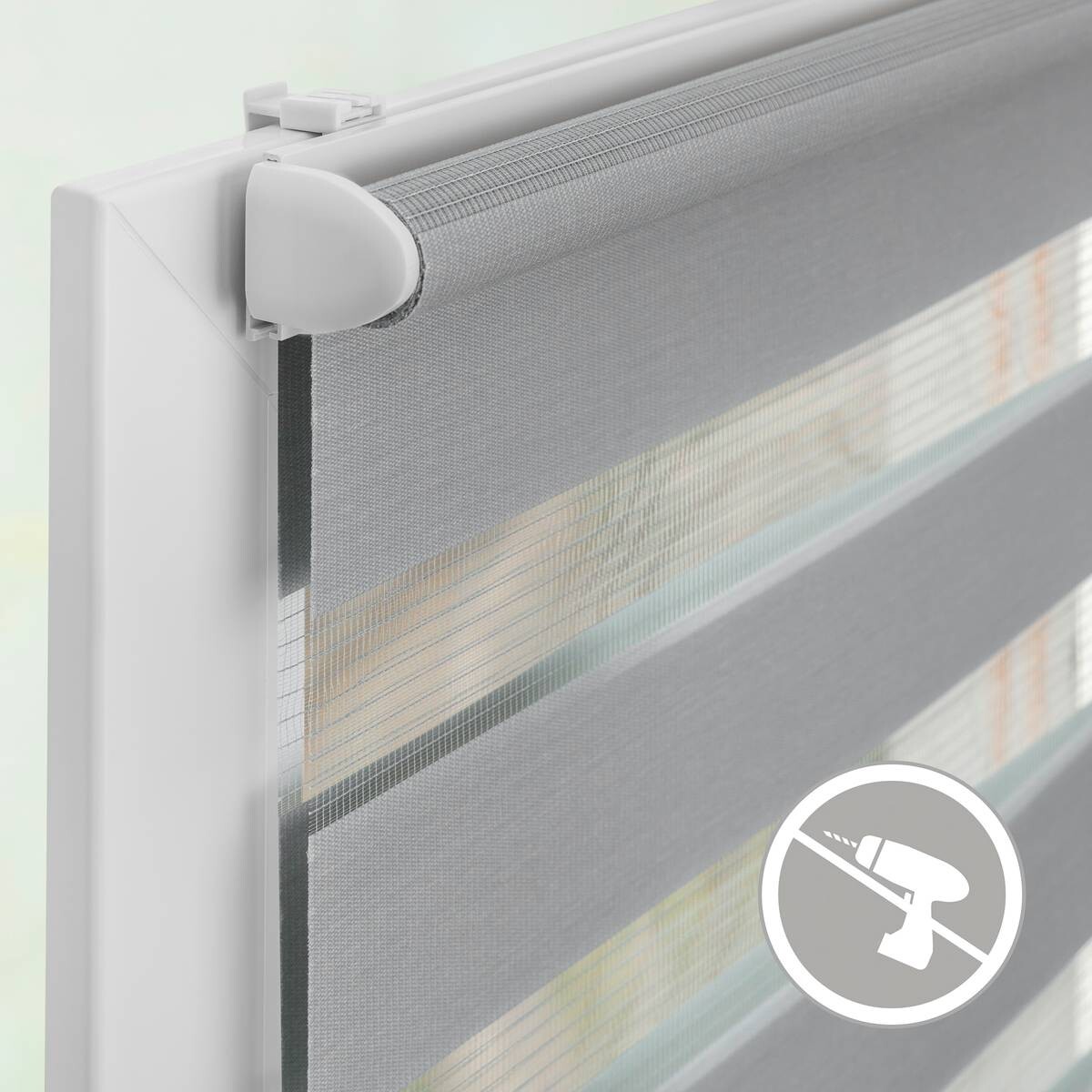 LICHTBLICK Doppelrollo Duo grau B/L: ca. 60x150 cm