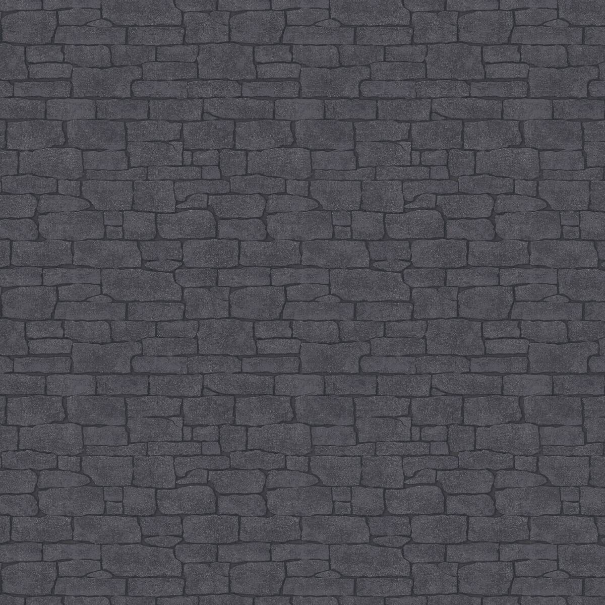 Erismann Vliestapete Steinoptik schwarz B/L: ca. 53x1005 cm